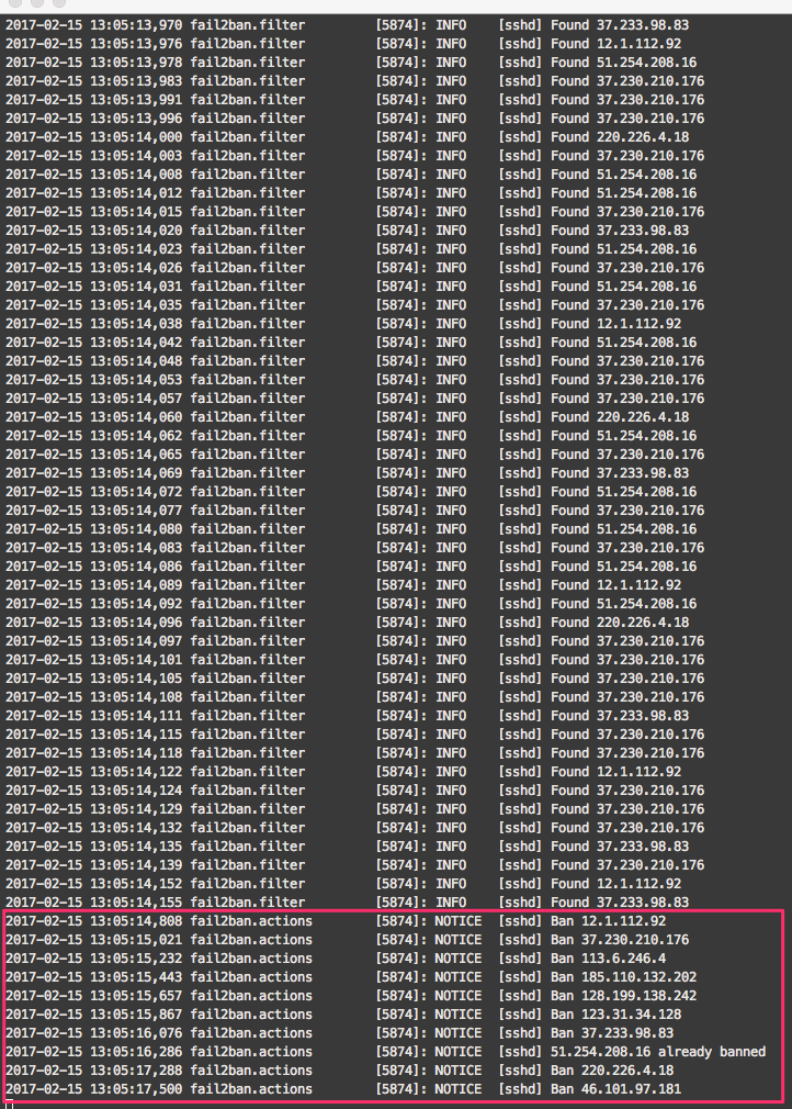 Fail2ban banhammer
